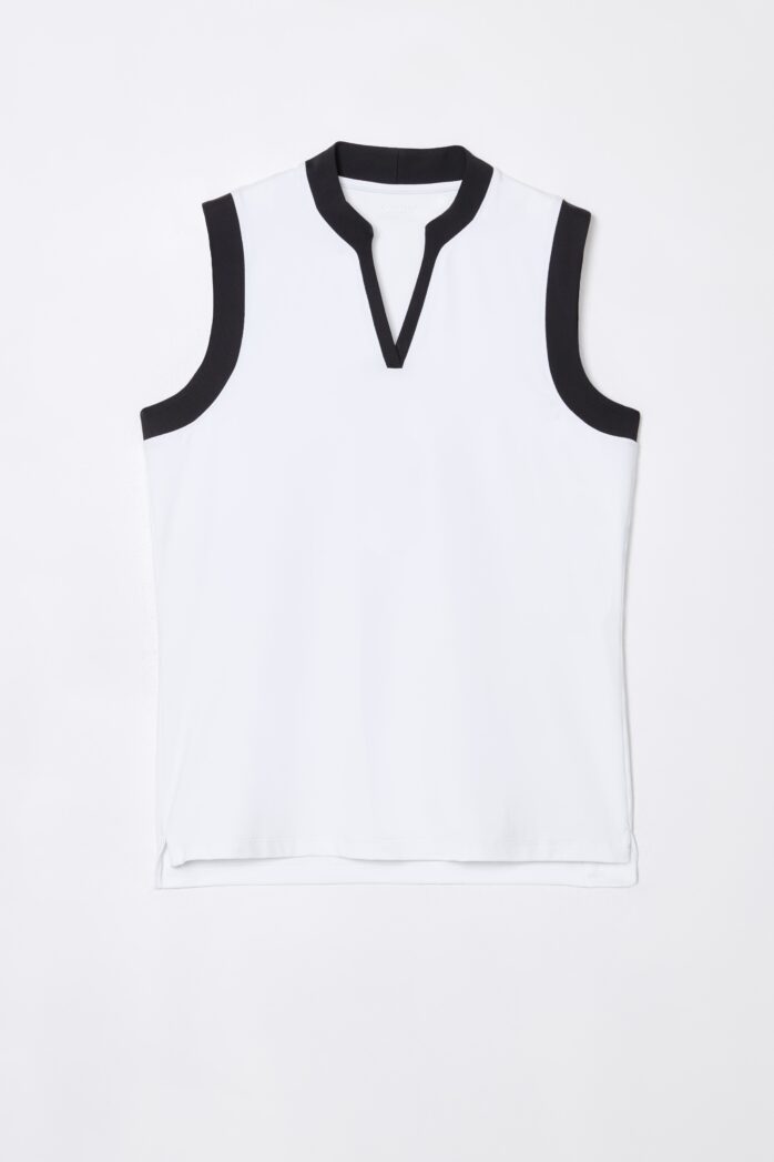 CONTRAST SLEEVELESS VELOCITY TOP